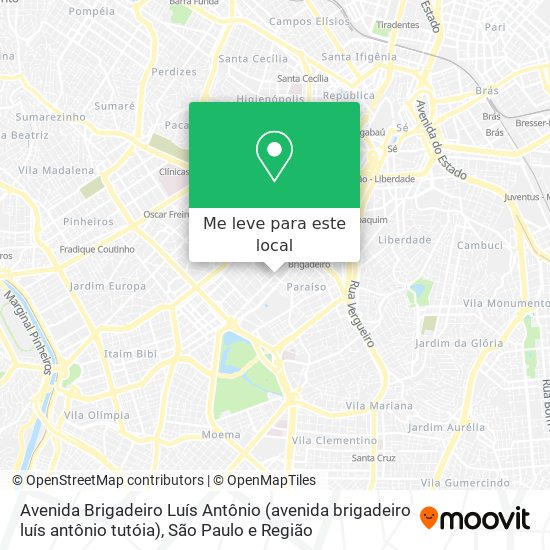 Avenida Brigadeiro Luís Antônio (avenida brigadeiro luís antônio tutóia) mapa