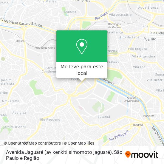 Avenida Jaguaré (av kenkiti simomoto jaguaré) mapa