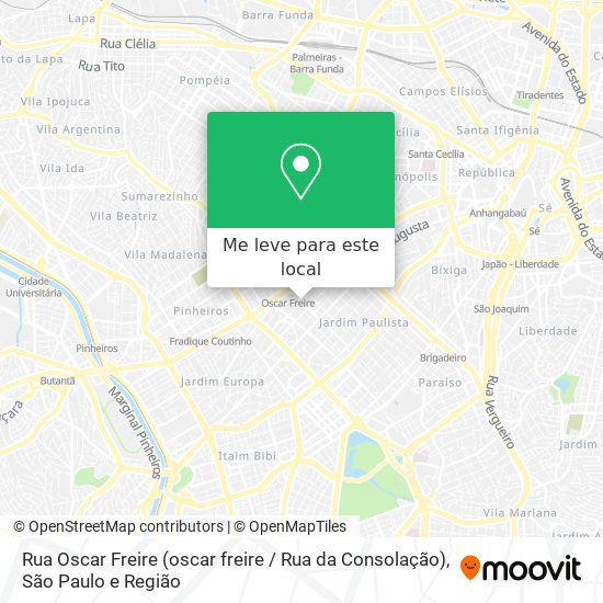 Rua Oscar Freire (oscar freire / Rua da Consolação) mapa