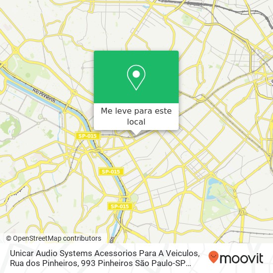 Unicar Audio Systems Acessorios Para A Veiculos, Rua dos Pinheiros, 993 Pinheiros São Paulo-SP 05422-011 mapa