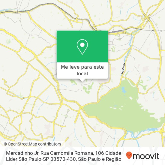 Mercadinho Jr, Rua Camomila Romana, 106 Cidade Líder São Paulo-SP 03570-430 mapa