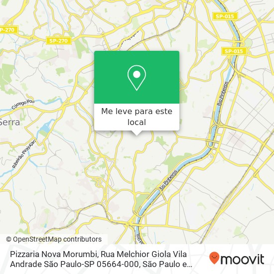 Pizzaria Nova Morumbi, Rua Melchior Giola Vila Andrade São Paulo-SP 05664-000 mapa