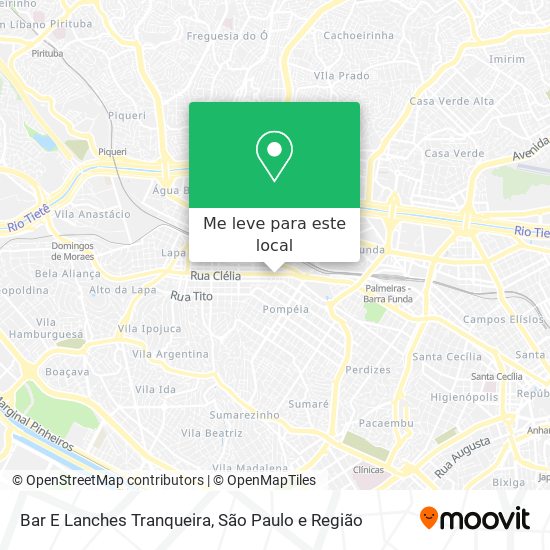 Bar E Lanches Tranqueira mapa