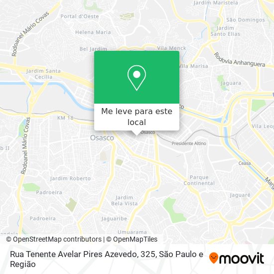 Rua Tenente Avelar Pires Azevedo, 325 mapa