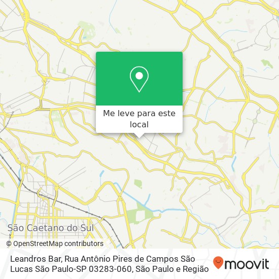 Leandros Bar, Rua Antônio Pires de Campos São Lucas São Paulo-SP 03283-060 mapa