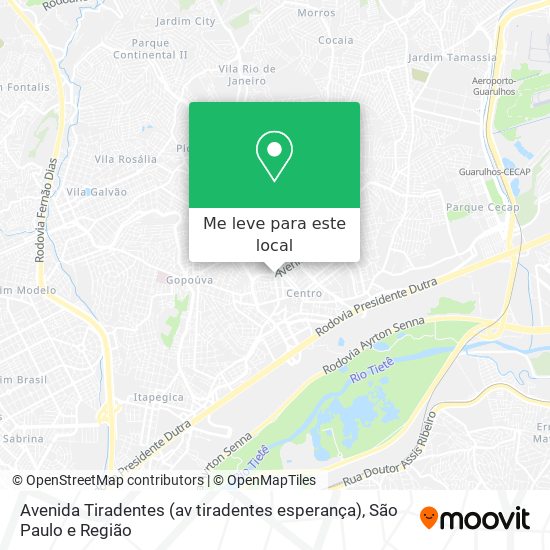 Avenida Tiradentes (av tiradentes esperança) mapa