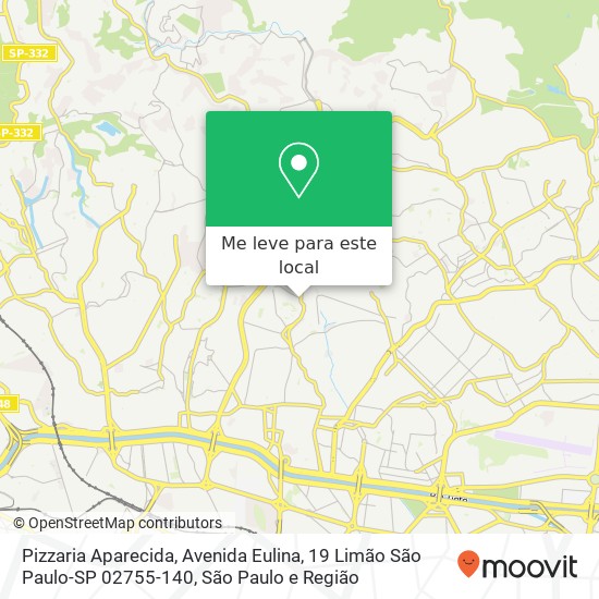 Pizzaria Aparecida, Avenida Eulina, 19 Limão São Paulo-SP 02755-140 mapa