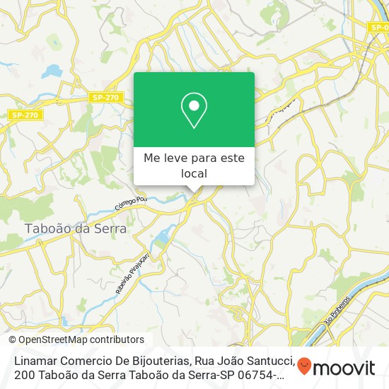 Linamar Comercio De Bijouterias, Rua João Santucci, 200 Taboão da Serra Taboão da Serra-SP 06754-090 mapa