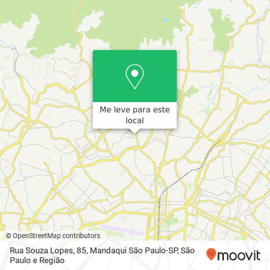 Rua Souza Lopes, 85, Mandaqui São Paulo-SP mapa