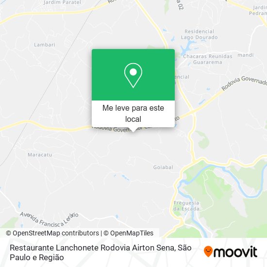 Restaurante Lanchonete Rodovia Airton Sena, Guararema-SP mapa
