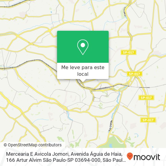 Mercearia E Avicola Jomori, Avenida Águia de Haia, 166 Artur Alvim São Paulo-SP 03694-000 mapa