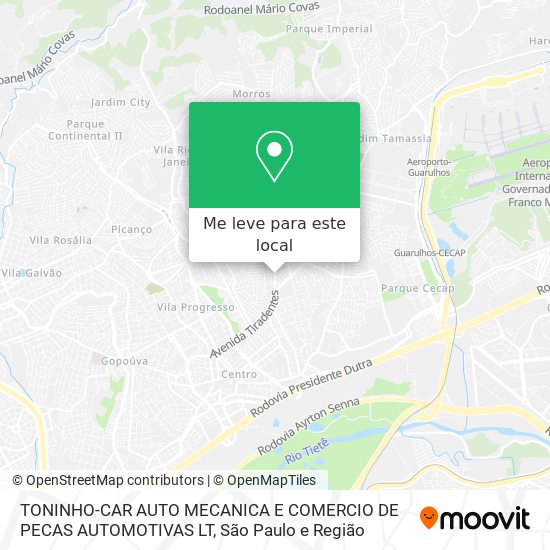 TONINHO-CAR AUTO MECANICA E COMERCIO DE PECAS AUTOMOTIVAS LT mapa