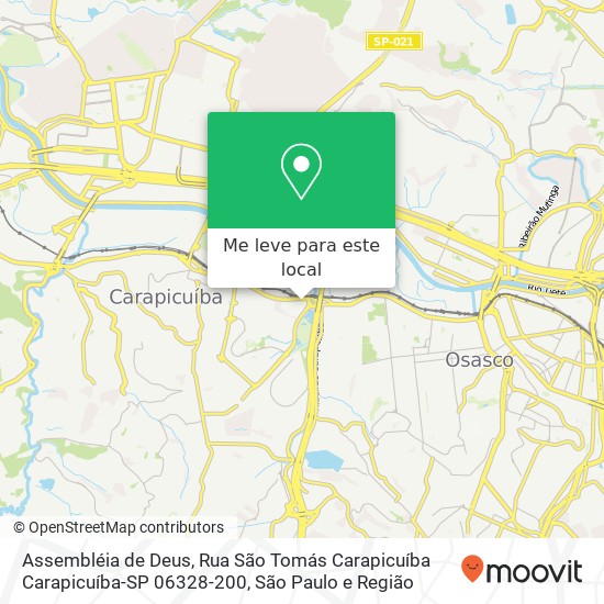 Assembléia de Deus, Rua São Tomás Carapicuíba Carapicuíba-SP 06328-200 mapa