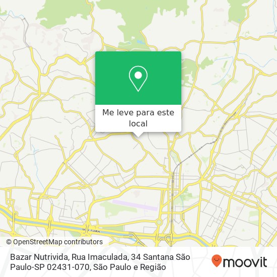 Bazar Nutrivida, Rua Imaculada, 34 Santana São Paulo-SP 02431-070 mapa