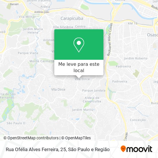 Rua Ofélia Alves Ferreira, 25 mapa