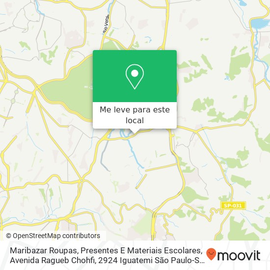 Maribazar Roupas, Presentes E Materiais Escolares, Avenida Ragueb Chohfi, 2924 Iguatemi São Paulo-SP 08341-410 mapa