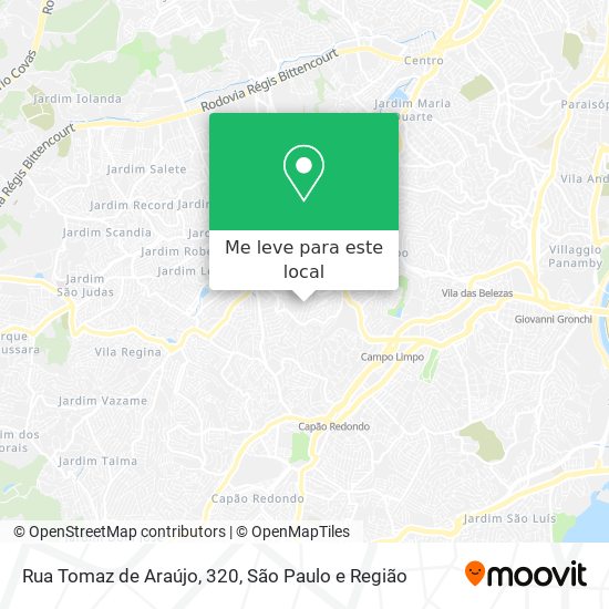 Rua Tomaz de Araújo, 320 mapa