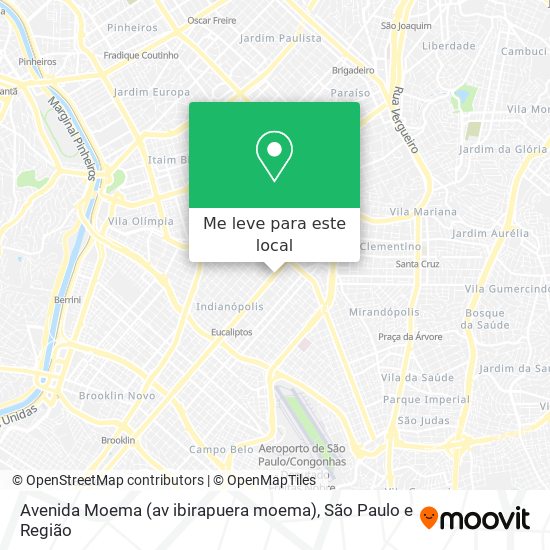 Avenida Moema (av ibirapuera moema) mapa