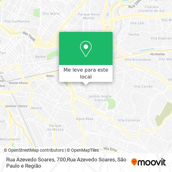 Rua Azevedo Soares, 700,Rua Azevedo Soares mapa