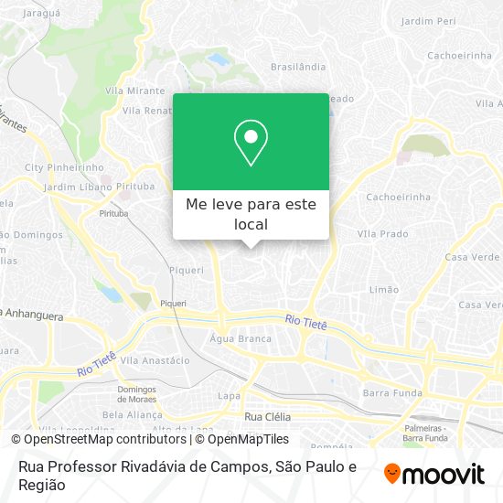 Rua Professor Rivadávia de Campos mapa
