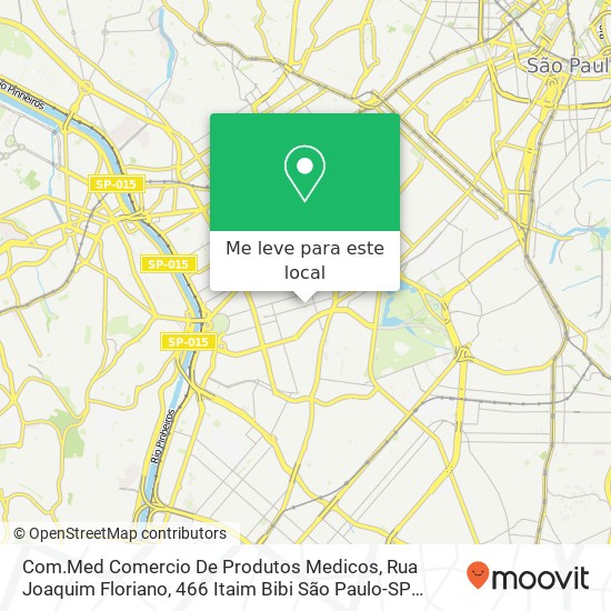 Com.Med Comercio De Produtos Medicos, Rua Joaquim Floriano, 466 Itaim Bibi São Paulo-SP 04534-011 mapa