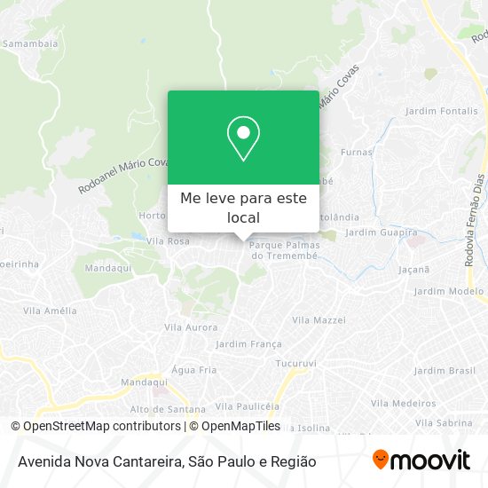 Avenida Nova Cantareira mapa