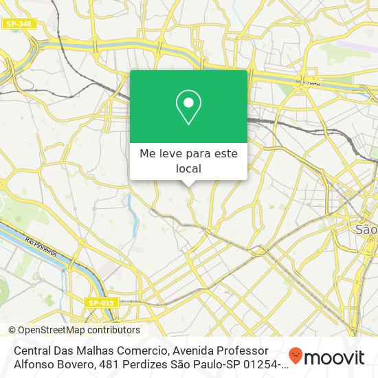 Central Das Malhas Comercio, Avenida Professor Alfonso Bovero, 481 Perdizes São Paulo-SP 01254-000 mapa