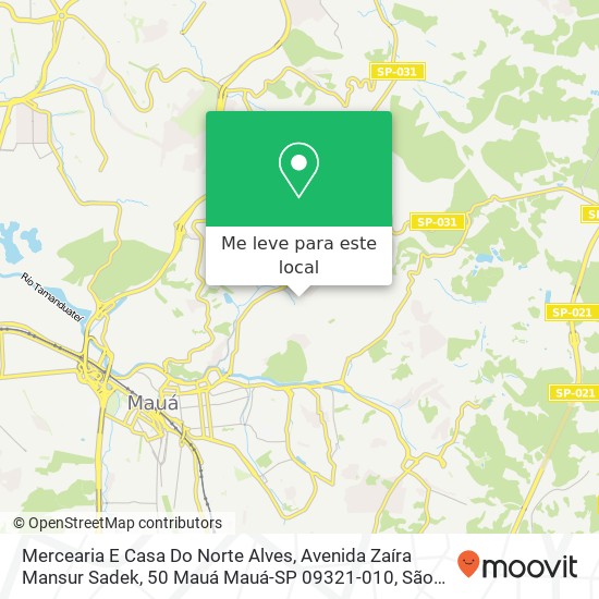 Mercearia E Casa Do Norte Alves, Avenida Zaíra Mansur Sadek, 50 Mauá Mauá-SP 09321-010 mapa