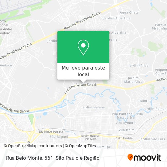 Rua Belo Monte, 561 mapa