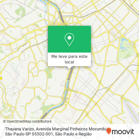 Thayana Varizo, Avenida Marginal Pinheiros Morumbi São Paulo-SP 05502-001 mapa