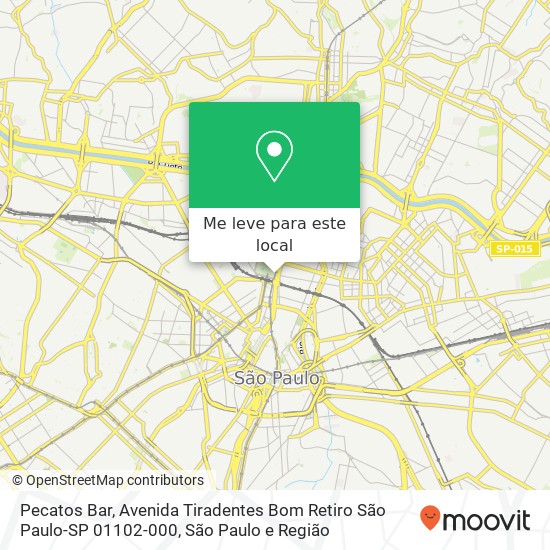 Pecatos Bar, Avenida Tiradentes Bom Retiro São Paulo-SP 01102-000 mapa