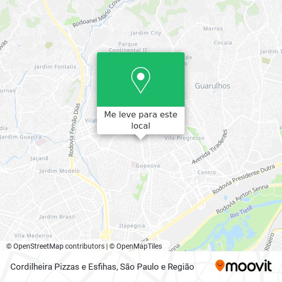 Cordilheira Pizzas e Esfihas mapa