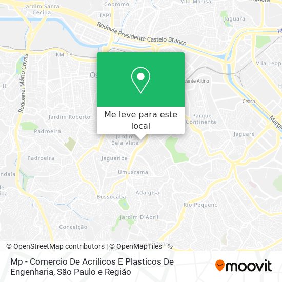 Mp - Comercio De Acrilicos E Plasticos De Engenharia mapa
