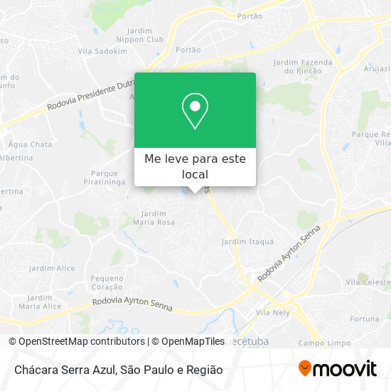 Chácara Serra Azul mapa
