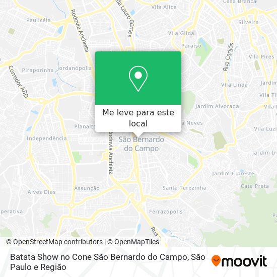 Batata Show no Cone São Bernardo do Campo mapa