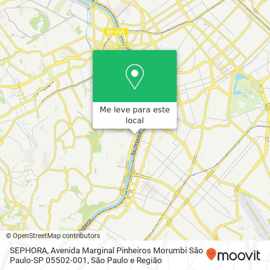 SEPHORA, Avenida Marginal Pinheiros Morumbi São Paulo-SP 05502-001 mapa