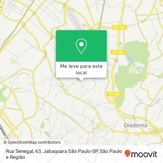 Rua Senegal, 63, Jabaquara São Paulo-SP mapa