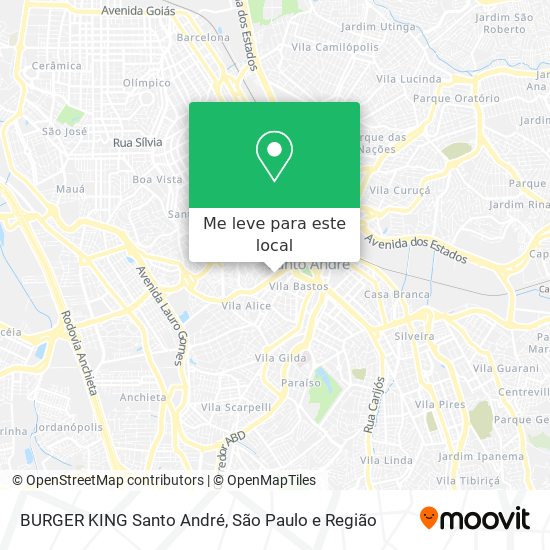 BURGER KING Santo André mapa