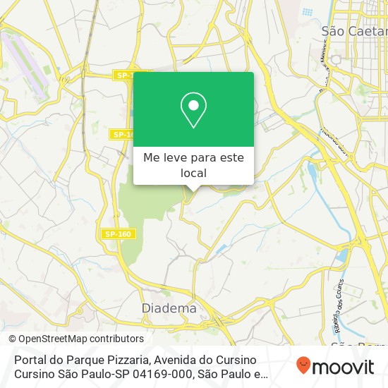 Portal do Parque Pizzaria, Avenida do Cursino Cursino São Paulo-SP 04169-000 mapa