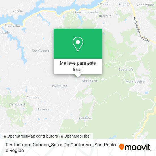 Restaurante Cabana_Serra Da Cantareira mapa