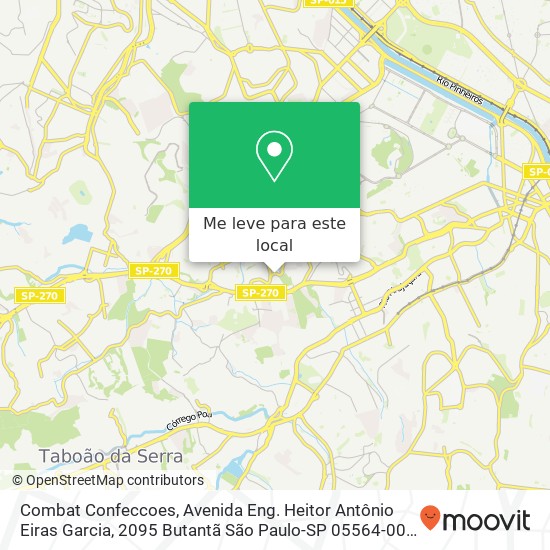 Combat Confeccoes, Avenida Eng. Heitor Antônio Eiras Garcia, 2095 Butantã São Paulo-SP 05564-000 mapa