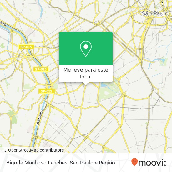 Bigode Manhoso Lanches, Avenida Santo Amaro, 351 Moema São Paulo-SP 04505-000 mapa