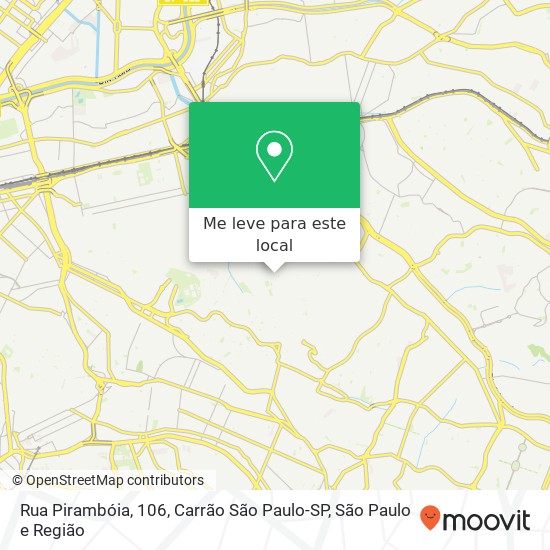 Rua Pirambóia, 106, Carrão São Paulo-SP mapa