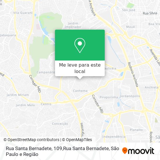 Rua Santa Bernadete, 109,Rua Santa Bernadete mapa