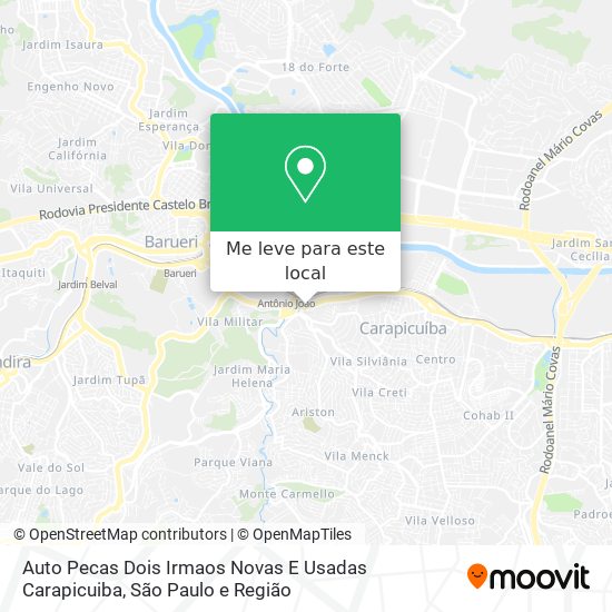 Auto Pecas Dois Irmaos Novas E Usadas Carapicuiba mapa