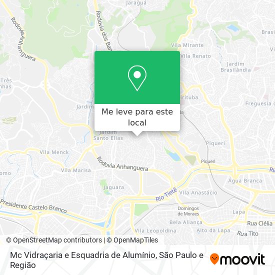 Mc Vidraçaria e Esquadria de Alumínio mapa