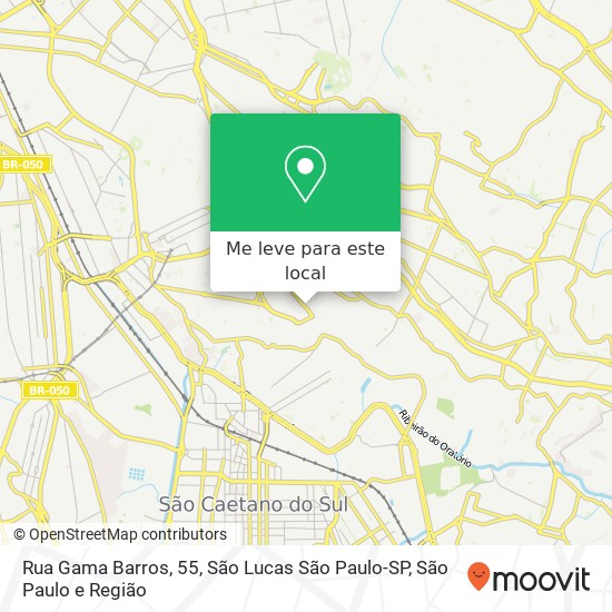 Rua Gama Barros, 55, São Lucas São Paulo-SP mapa