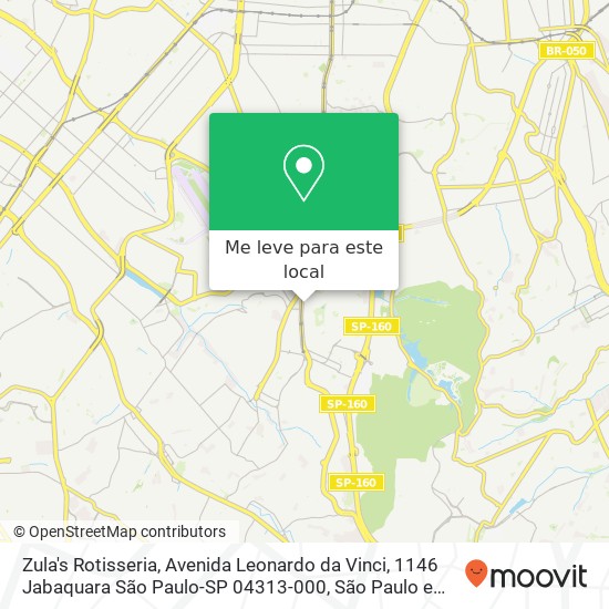 Zula's Rotisseria, Avenida Leonardo da Vinci, 1146 Jabaquara São Paulo-SP 04313-000 mapa