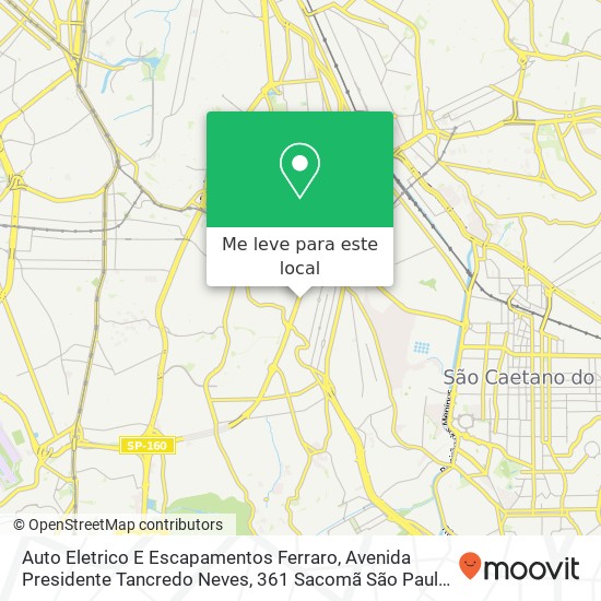 Auto Eletrico E Escapamentos Ferraro, Avenida Presidente Tancredo Neves, 361 Sacomã São Paulo-SP 04287-100 mapa