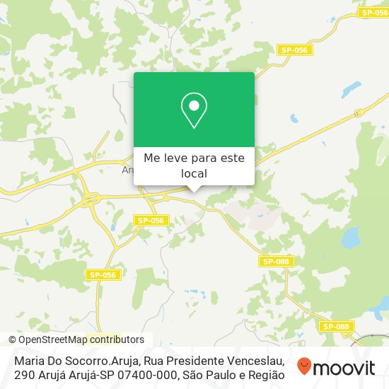 Maria Do Socorro.Aruja, Rua Presidente Venceslau, 290 Arujá Arujá-SP 07400-000 mapa